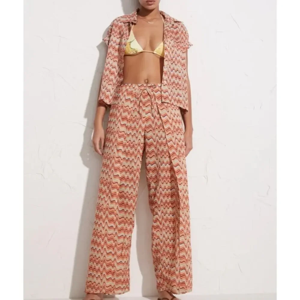 NWT Faithfull The Brand Montero Cotton Split-Leg Boho Pants Vadella Medium - Picture 13 of 13